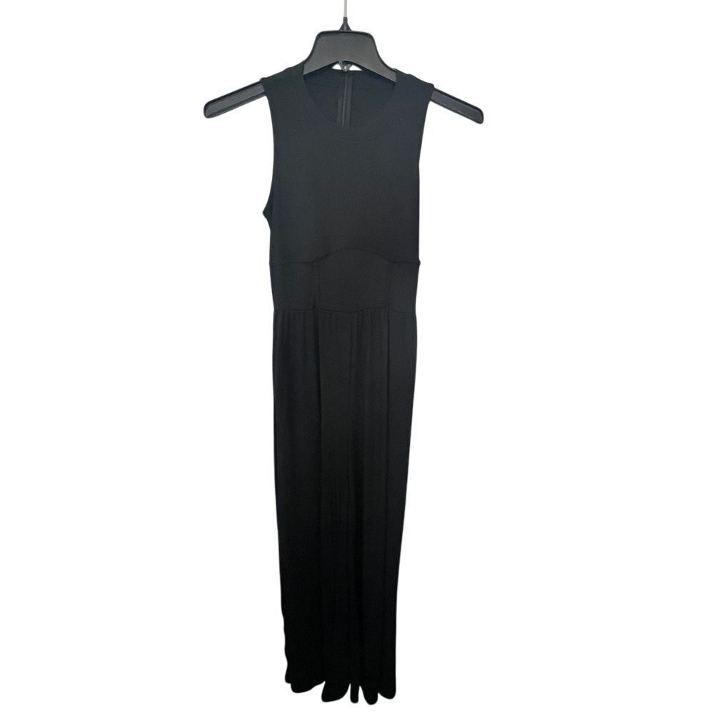 Elegant Black Sleeveless Wide Leg Jumpsuit Evening Formal Occasion Party Wear - Picture 2 of 6
